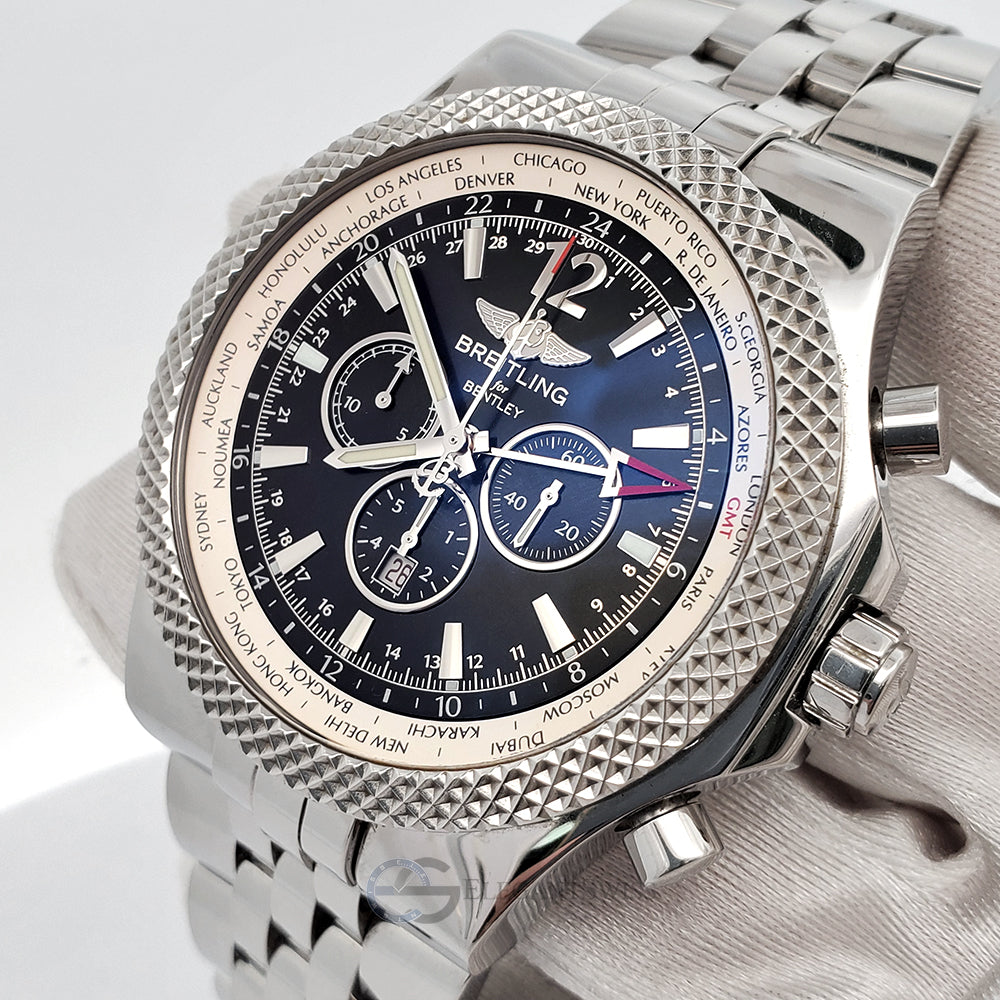 Breitling Bentley GMT 49mm Chronograph Special Edition Black Dial Stai