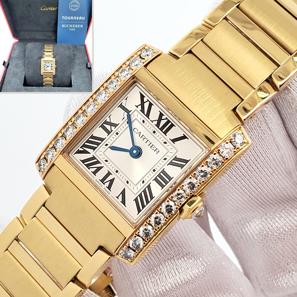 2025 Cartier Tank Française Diamond Yellow Gold Ladies Watch 4473
