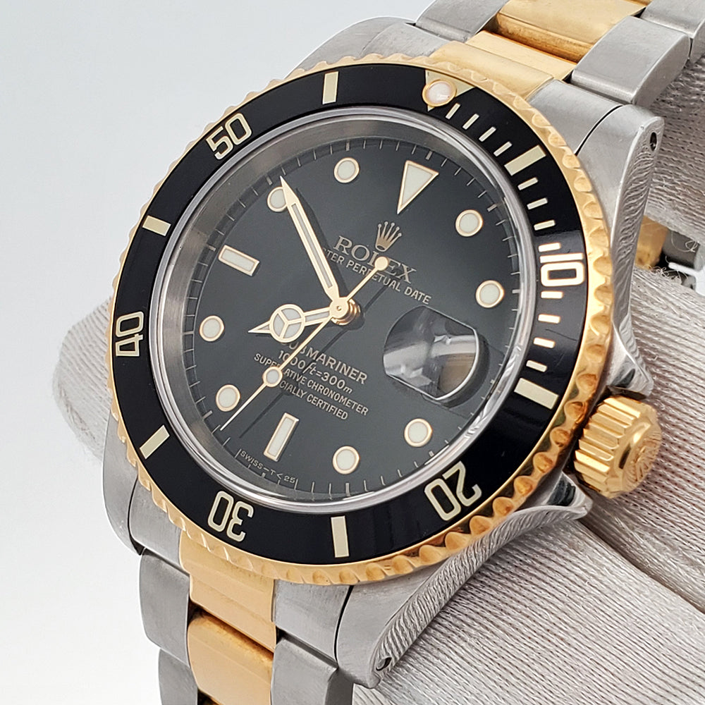 Rolex Submariner Date 40mm 16613 Black Dial Watch ElegantSwiss
