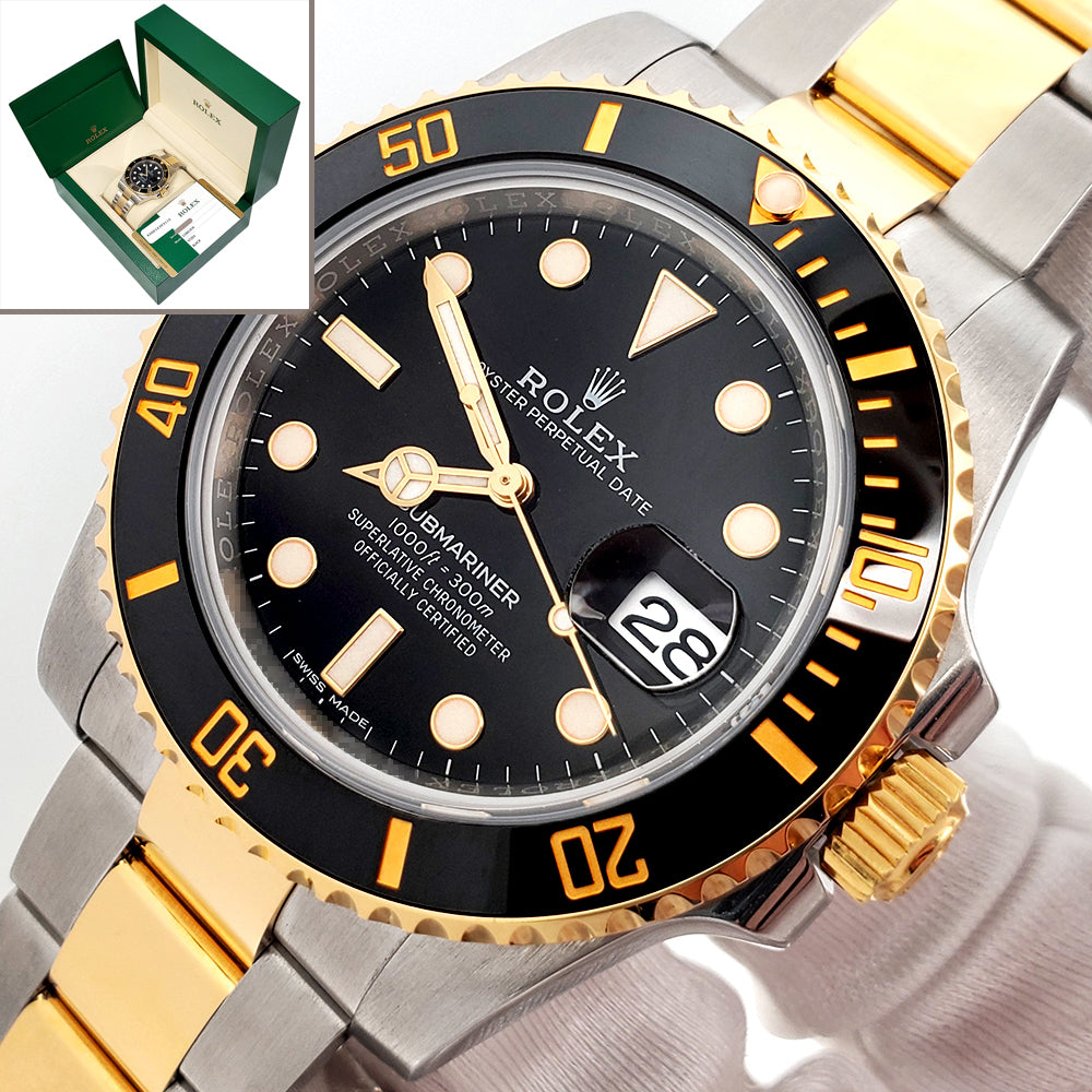 Rolex Submariner 2-Tone Gold/Steel Black Dial Watch | 116613LN