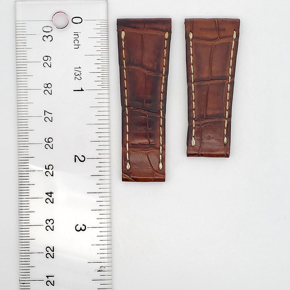 ROLEX DAYTONA CROCODILE Genuine Authentic Brown Leather Band Strap