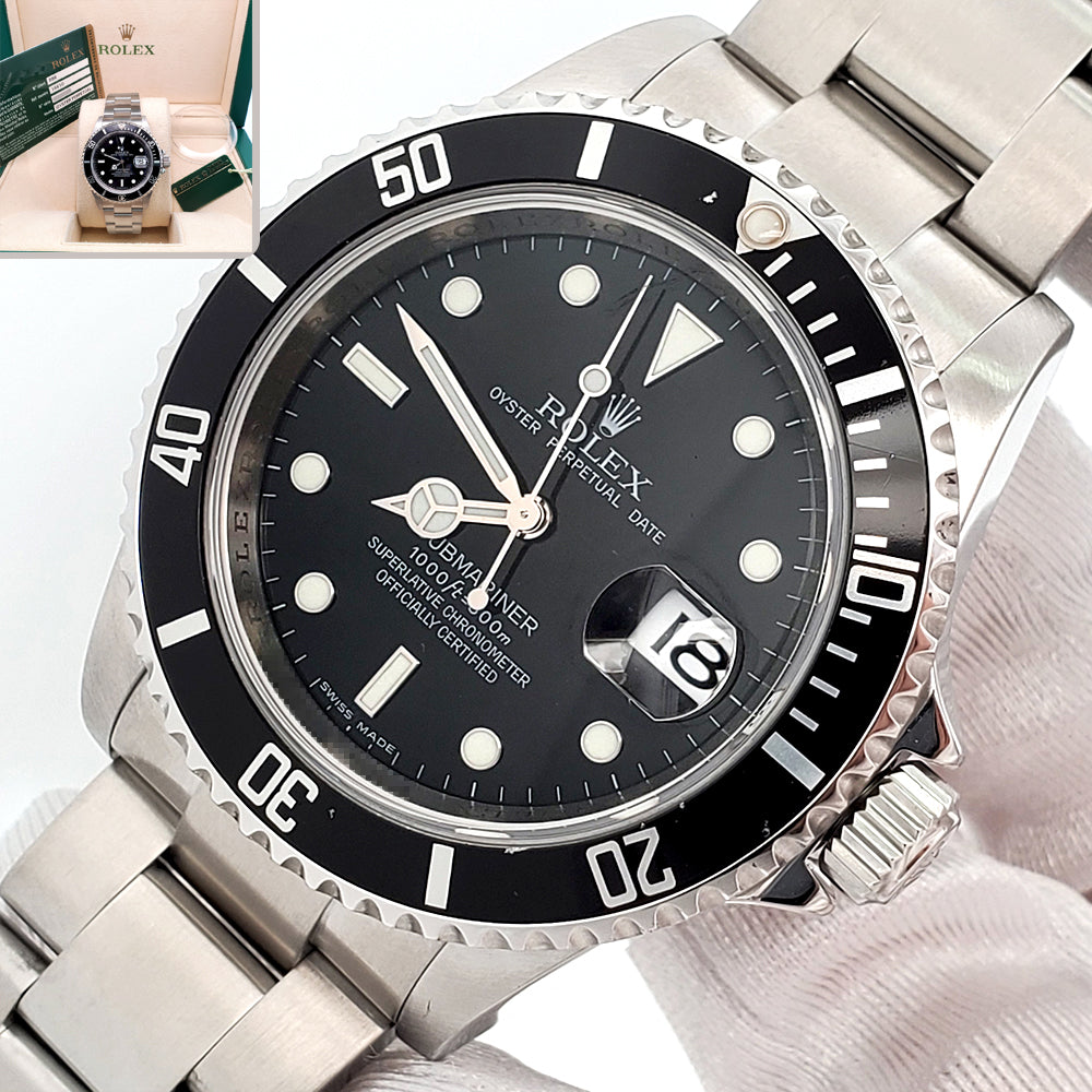Rolex Submariner Date 16610 Engraved Rehaut 40mm Steel | ElegantSwiss
