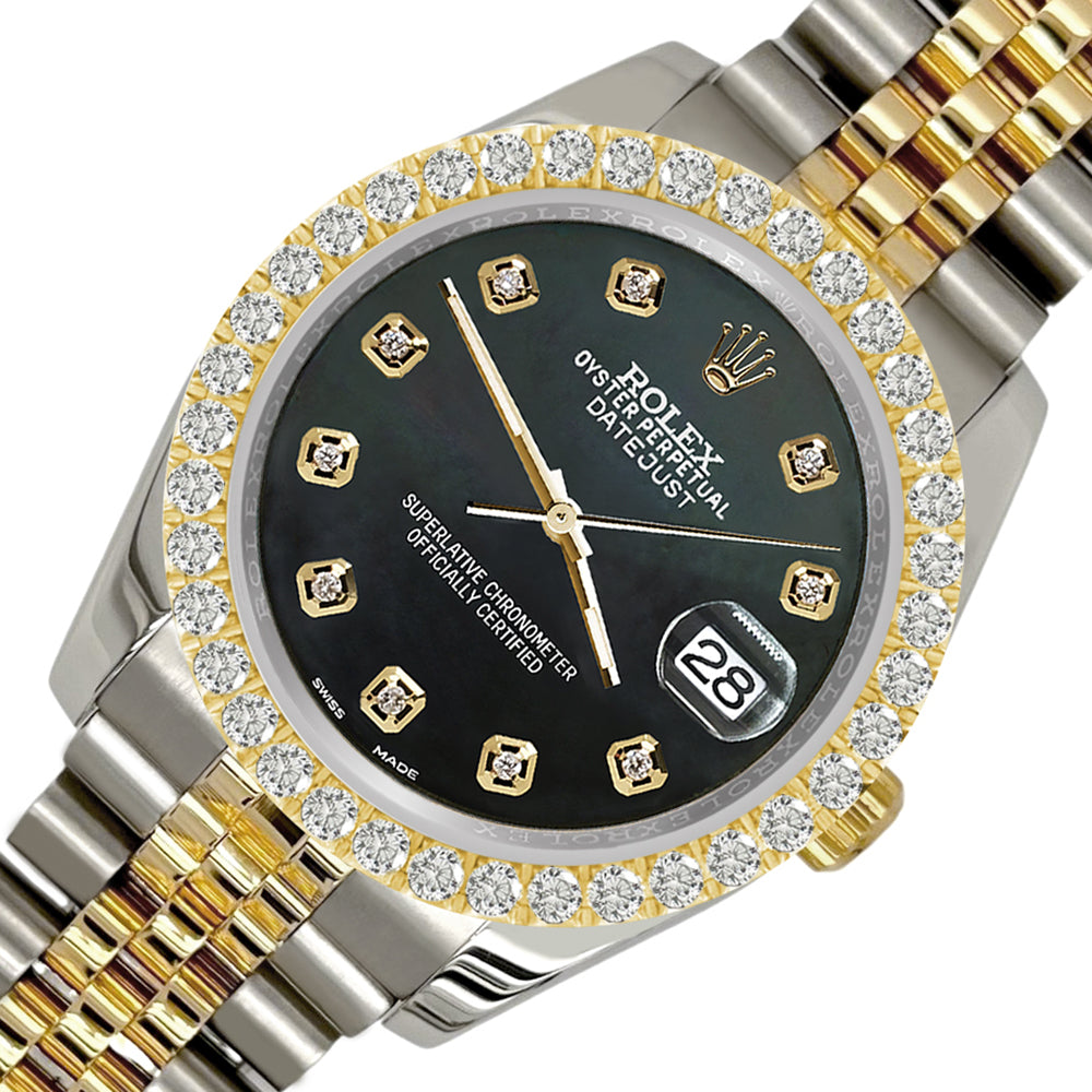 Rolex Datejust 36mm Jubilee 116233 Stainless Steel & Yellow Gold Watch  White Diamond Dial