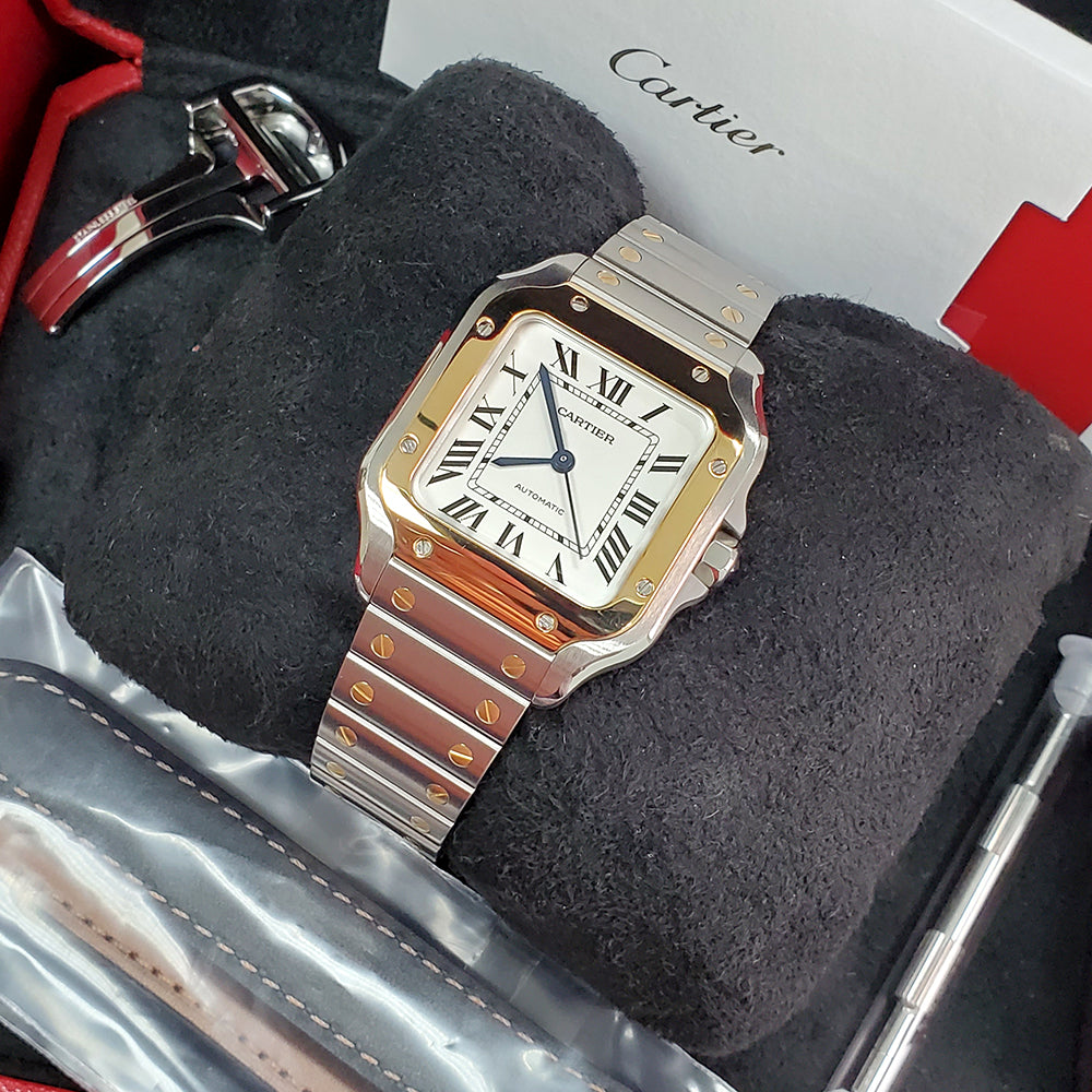 Cartier Santos 2-Tone Gold Steel Watch W2SA0007 ElegantSwiss