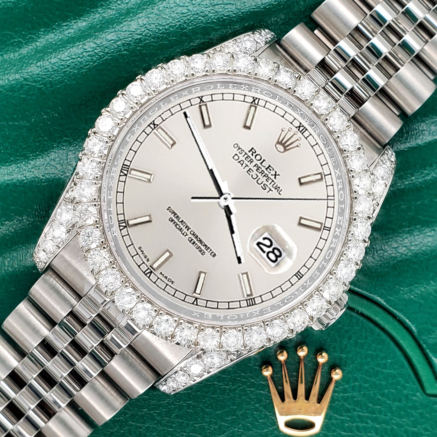 Rolex Datejust 116200 36mm Diamond Bezel/Lugs/Silver Index Dial