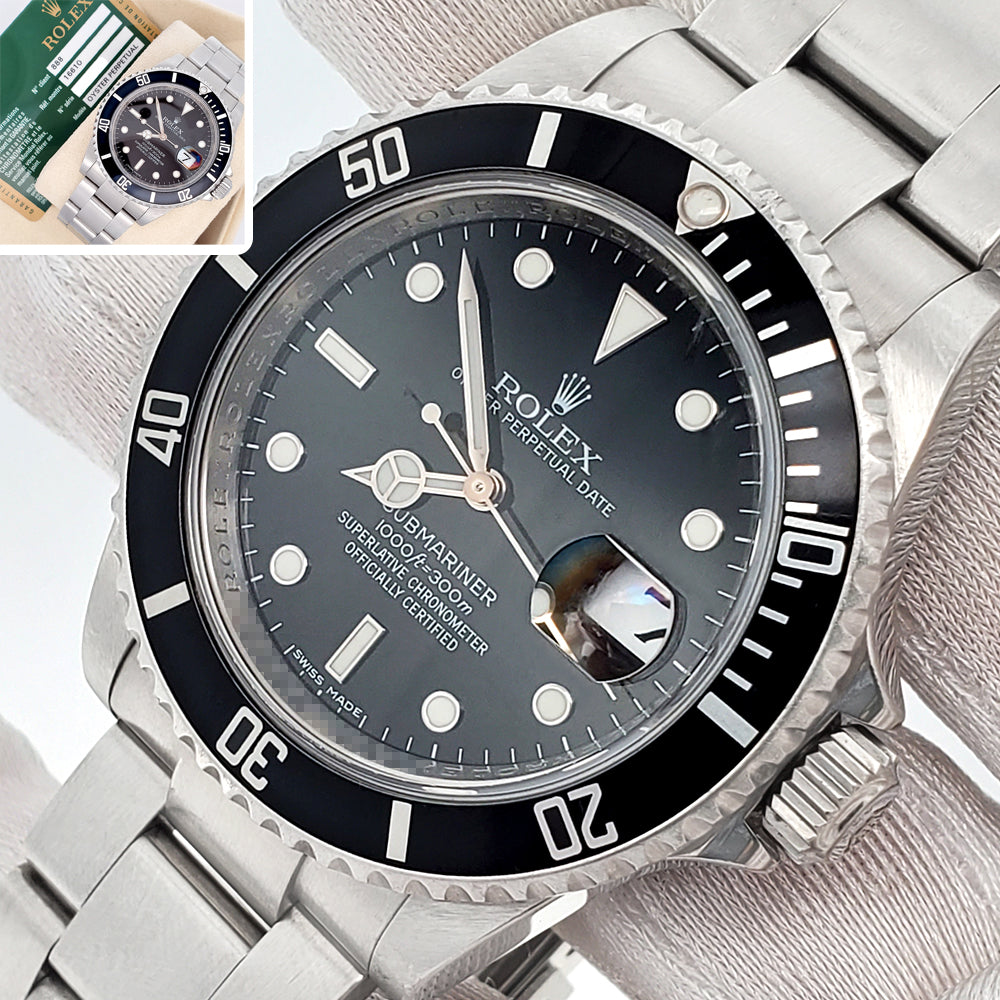 Rolex Submariner Date 16610 Engraved Rehaut 40mm Steel | ElegantSwiss