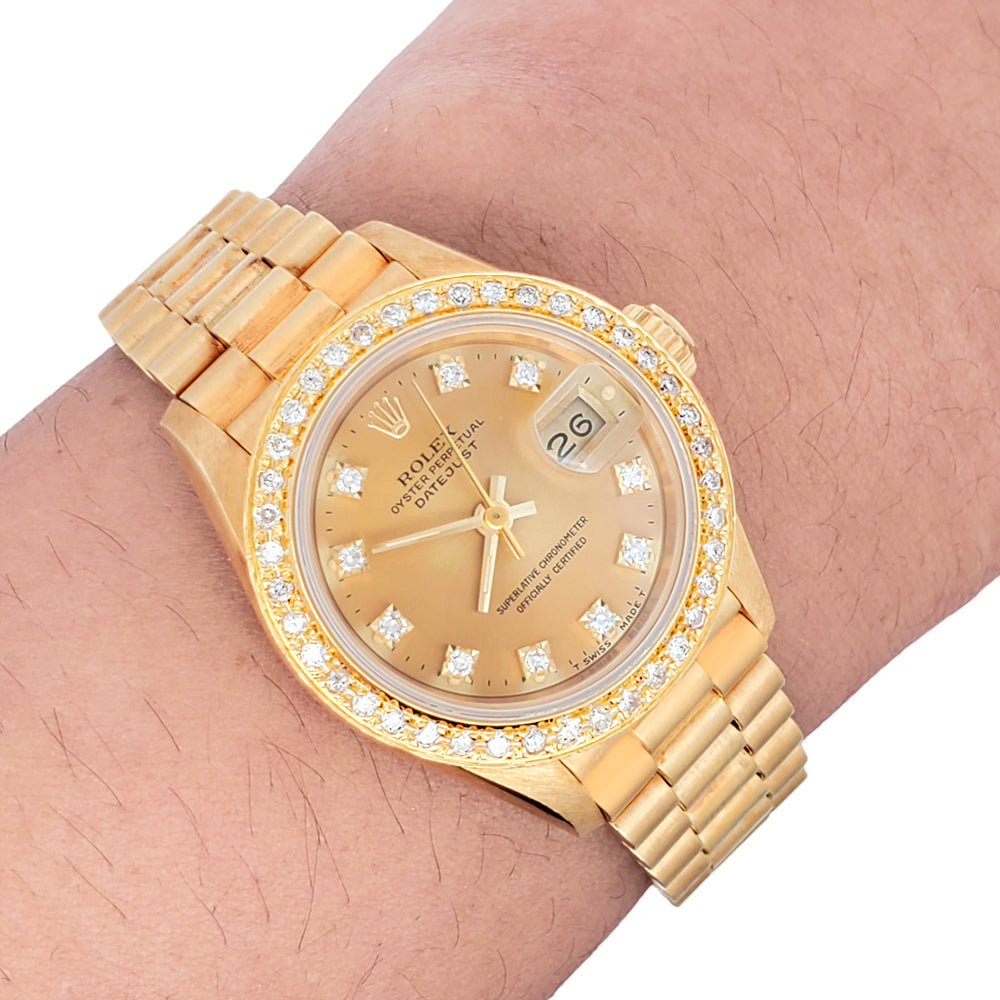 Rolex President Datejust 26mm Factory Yellow Gold Watch | 69178 display picture 1