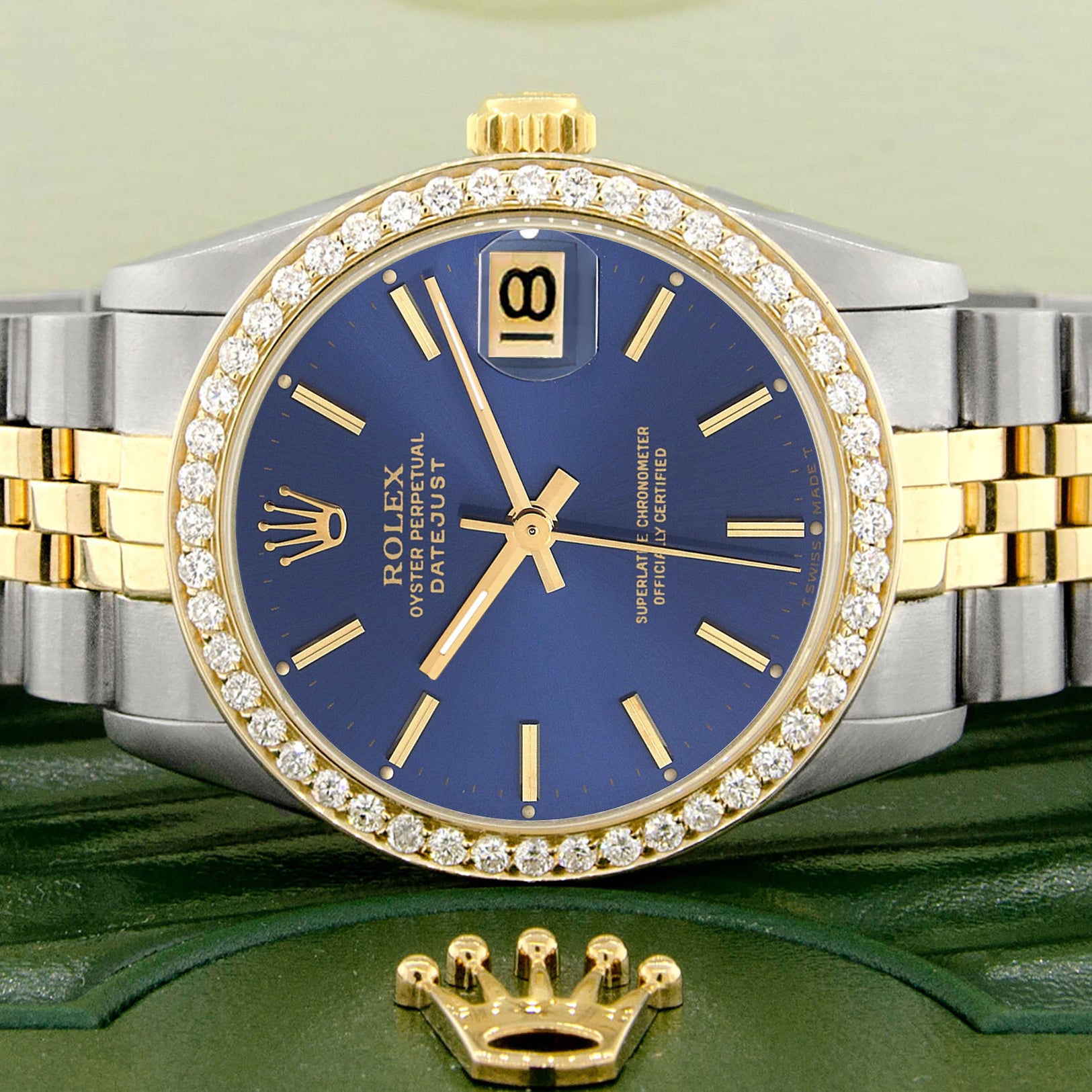 Shop Rolex Datejust 2-tone 31mm 68273 Blue Index Dial Watch