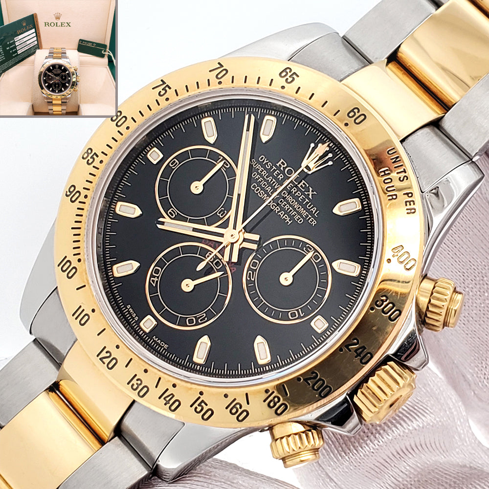 Rolex Daytona 116523 Black Dial Two-Tone 40mm | Box & Papers
