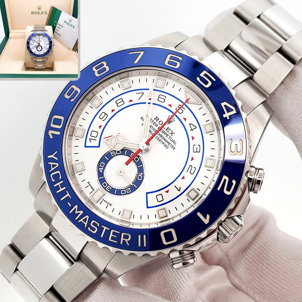 ヨコページ 2017 Rolex Yacht Master II 44mm 116680 Blue Cerachrom Steel