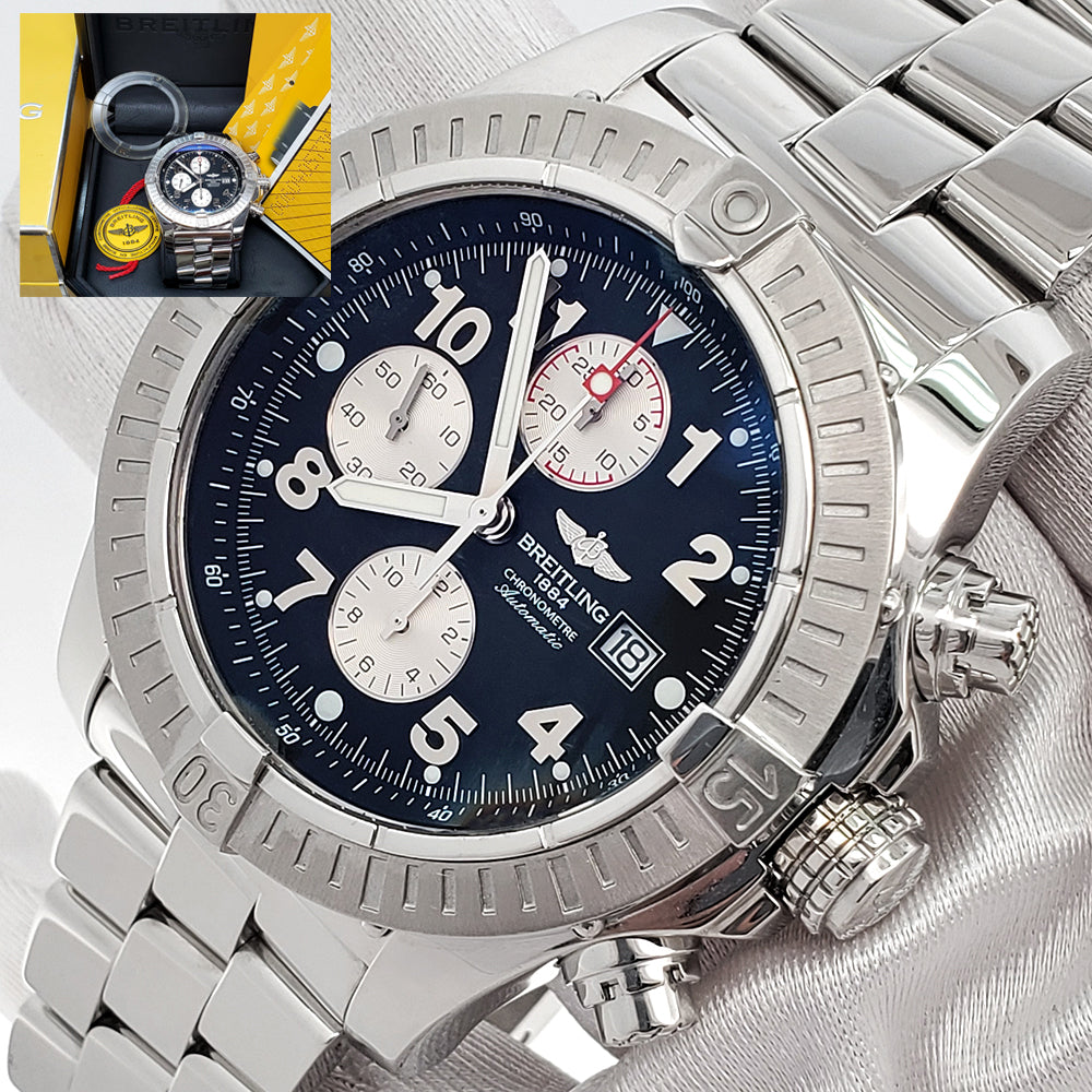 Breitling Super Avenger Chronograph 48mm Black Dial Watch A13370
