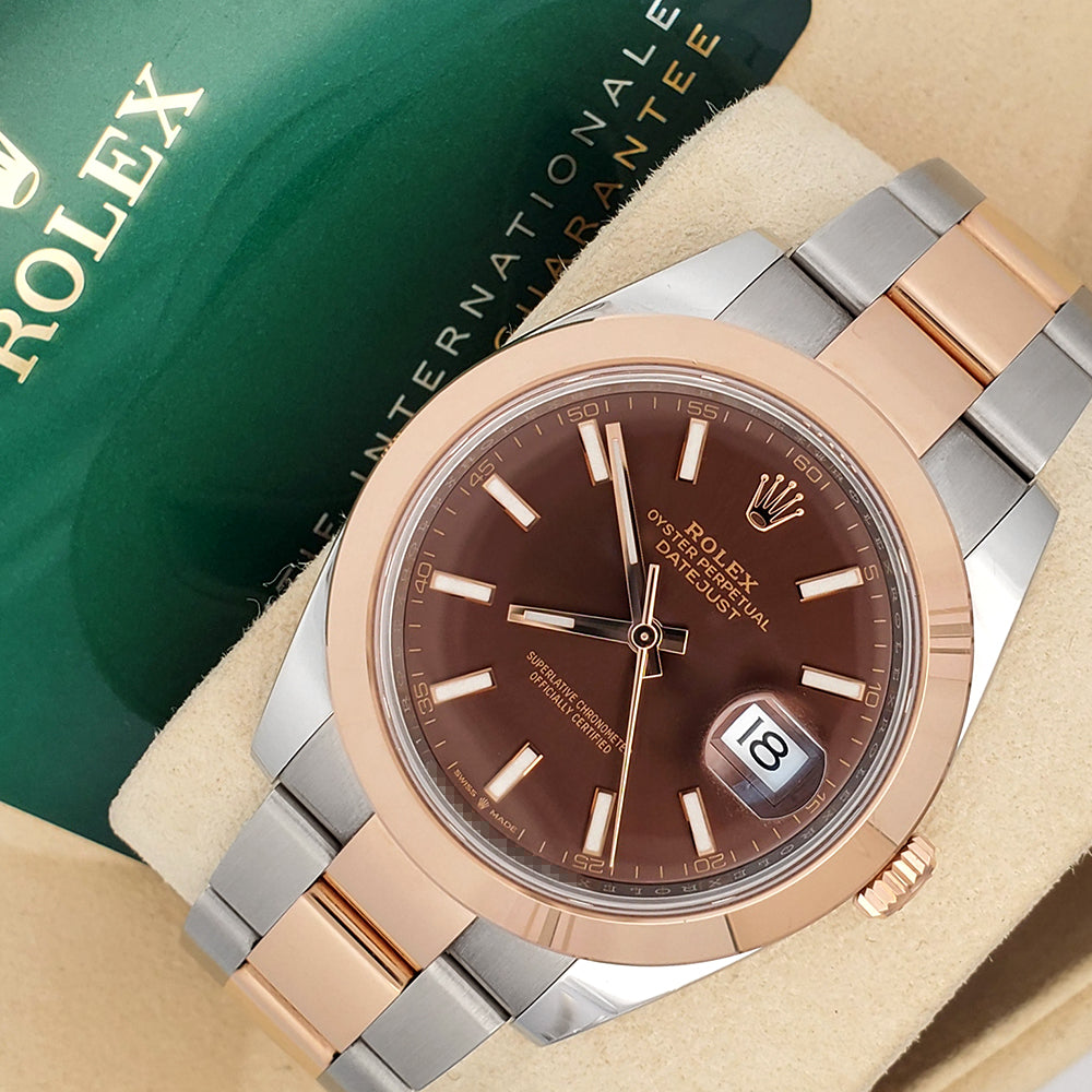 2022 Rolex Datejust 41mm Chocolate Rose Gold Watch 126301