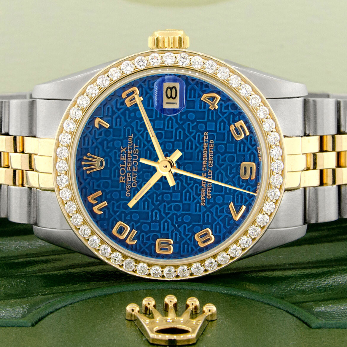 Rolex Datejust 2-tone 31mm 68273 Blue Anniversary Arabic Watch With