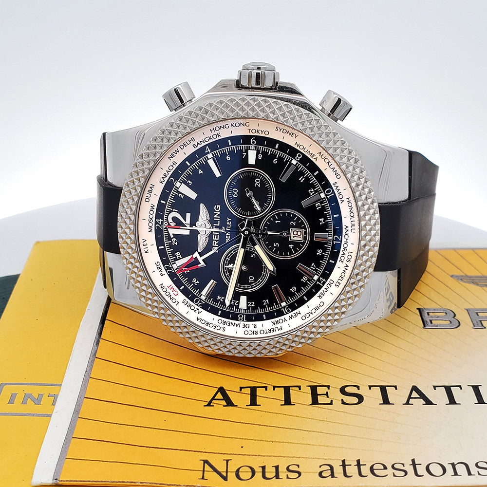 Breitling Bentley GMT 49mm Chronograph Black Dial Watch A47362