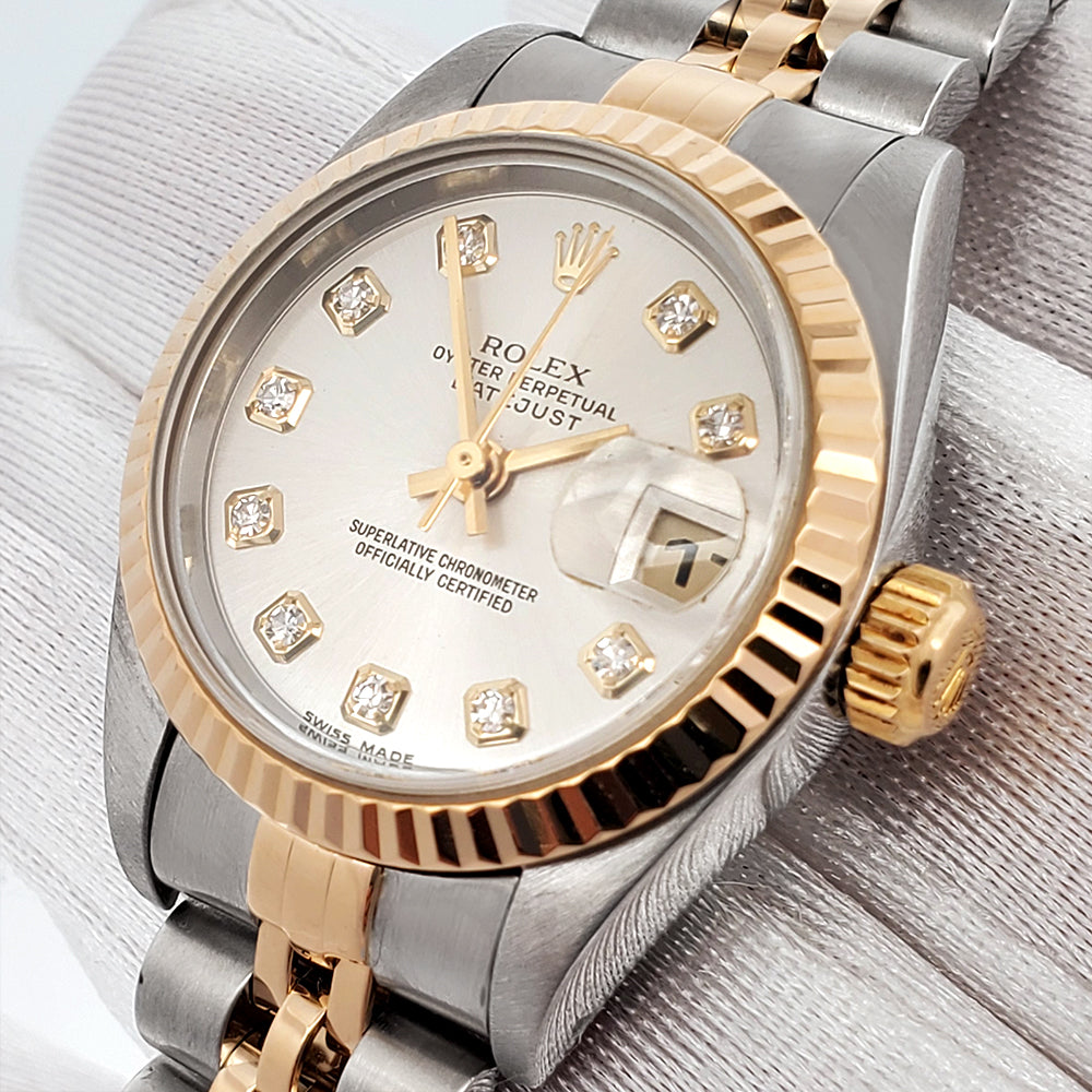 Rolex Ladies Datejust 26mm Two Tone Silver Diamond NS Dial Fluted Jubilee 79173 2058146.jpg?v=1750867056&width  main image 4