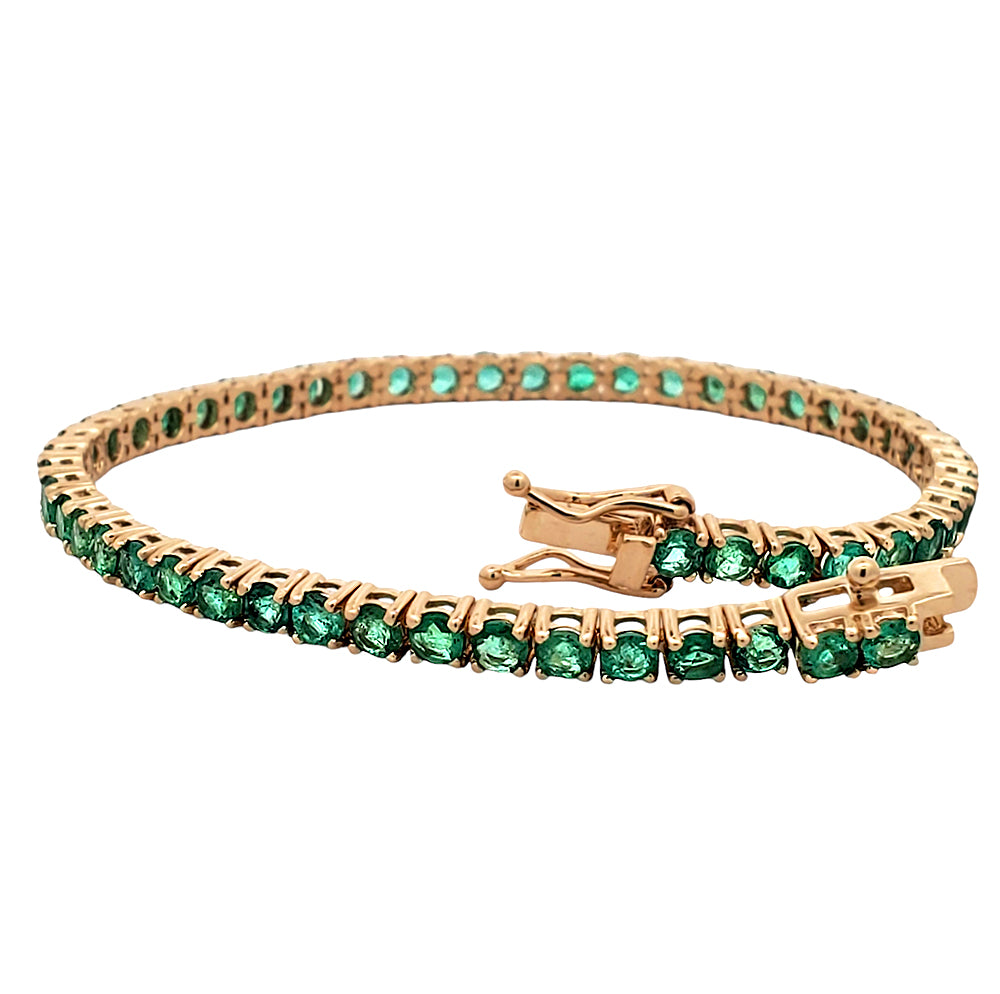 Explore 4ct Emerald 14k Yellow Gold Tennis Bracelet