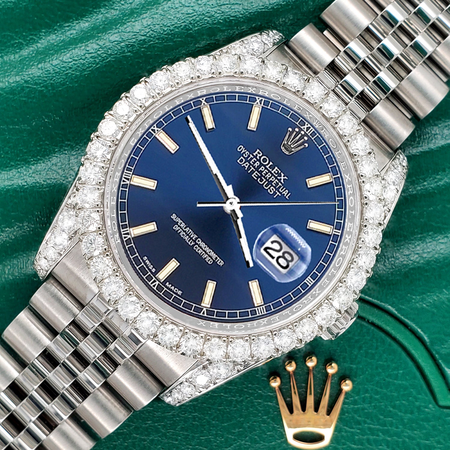 Rolex Datejust 116200 36mm Diamond Bezel/Lugs/Blue Index Dial St