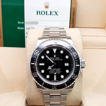 Rolex Sea-Dweller 40mm Black Ceramic Bezel Steel Watch 116600 Box Papers