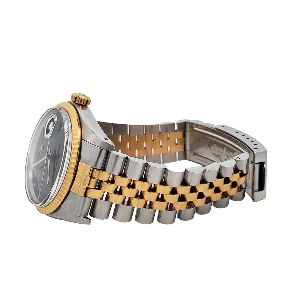 Rolex Datejust 36mm Buckley Blue Dial Yellow Gold/Steel Jubilee Watch 16013