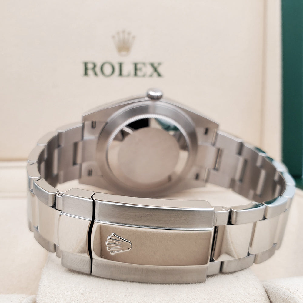 2022 Rolex Datejust 41 126300 Blue Roman Dial Steel Oyster Watch Box Papers