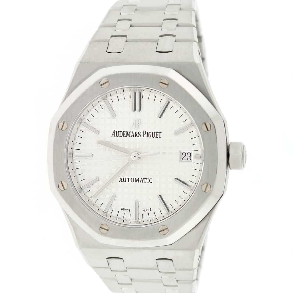 Audemars Piguet Royal Oak Selfwinding Rose Gold and Steel White Dial 37mm Ladies Watch (Reference #15450SR.OO.1256SR.01)