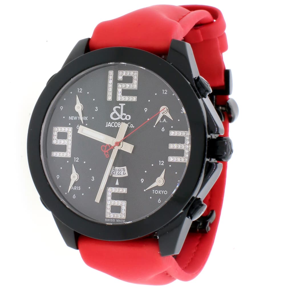 Jacob Five Time Zone Factory Black Diamond Dial 48MM Automatic P