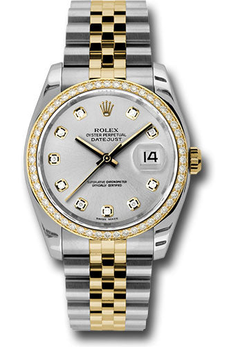 Rolex Steel and Yellow Gold Rolesor Datejust 36 Watch - 52 Brilliant-C