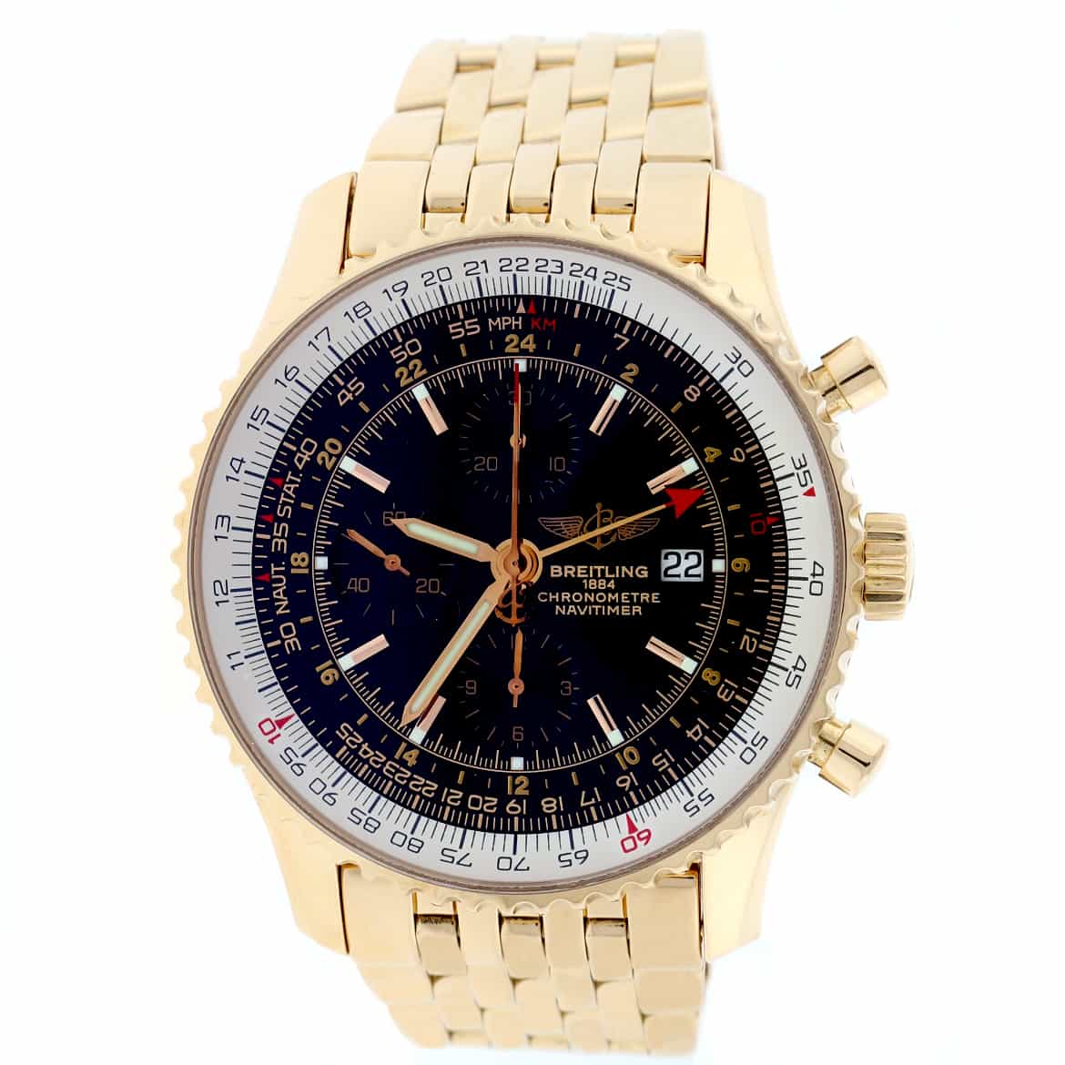 Breitling Navitimer World 18K Rose Gold Special Edition Automatic Mens