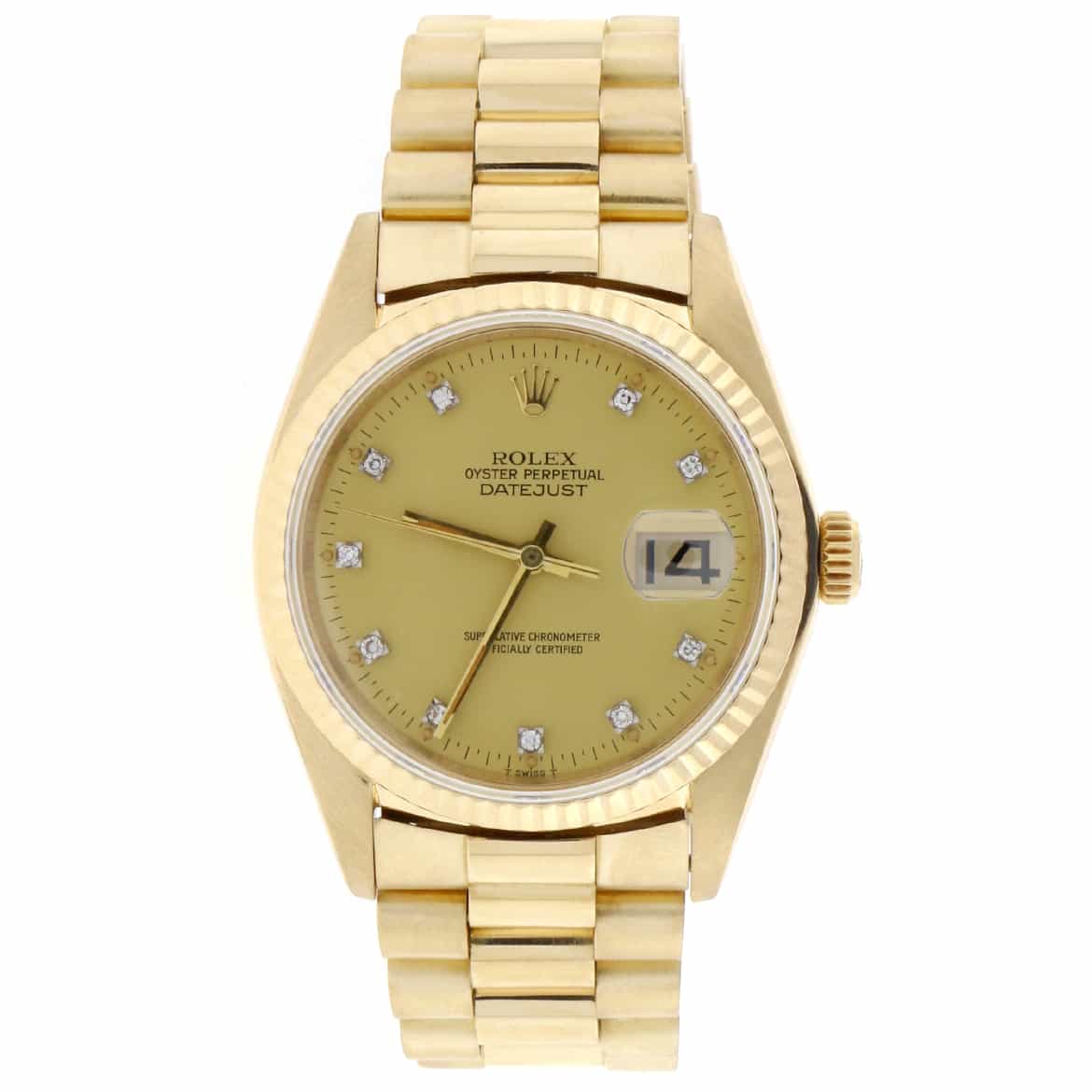 Rolex 16018 Datejust 18K Yellow Gold 36mm