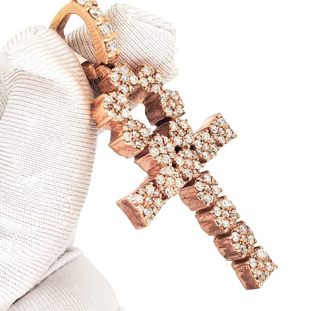 14K Rose Gold Diamond Ankh Pendant