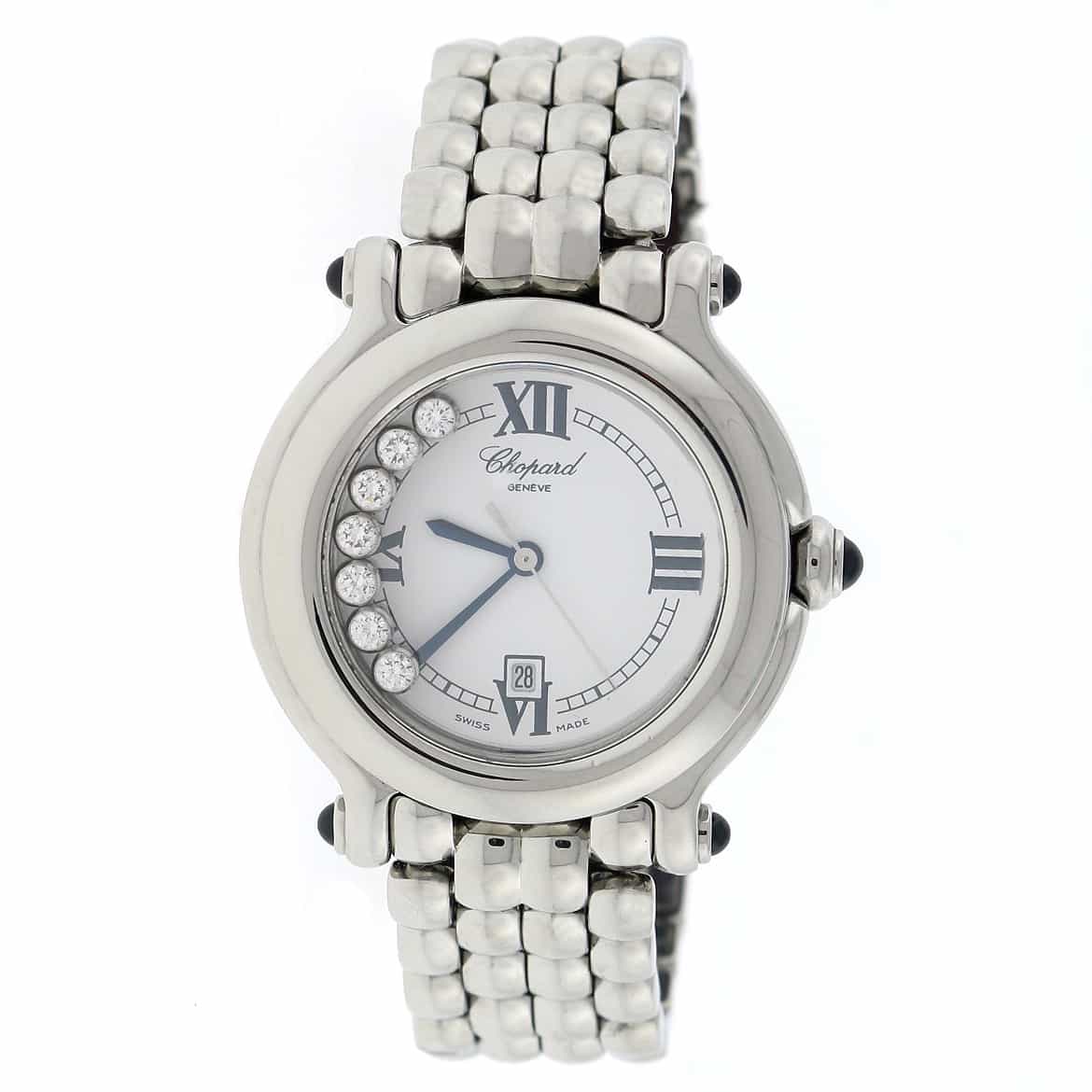 Chopard Happy Sport 7 Floating Diamonds Steel 32MM Watch 278236 3005