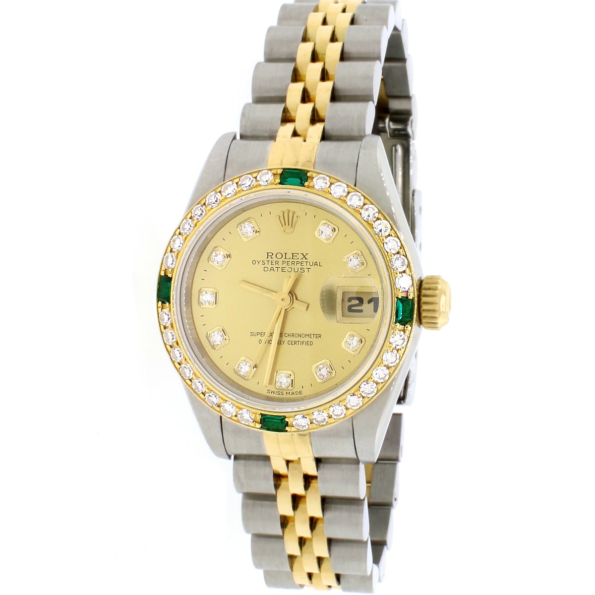 Ladies Two Tone 26mm Rolex Wrist Watch