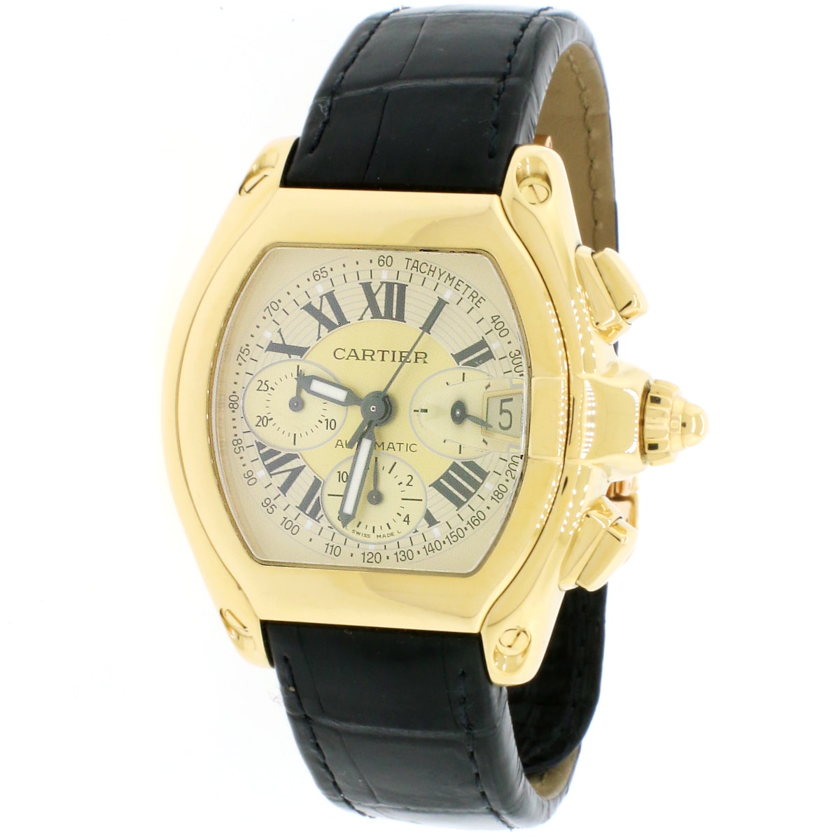 Cartier Roadster XL Chronograph 18K Yellow Gold Automatic Mens Watch 2