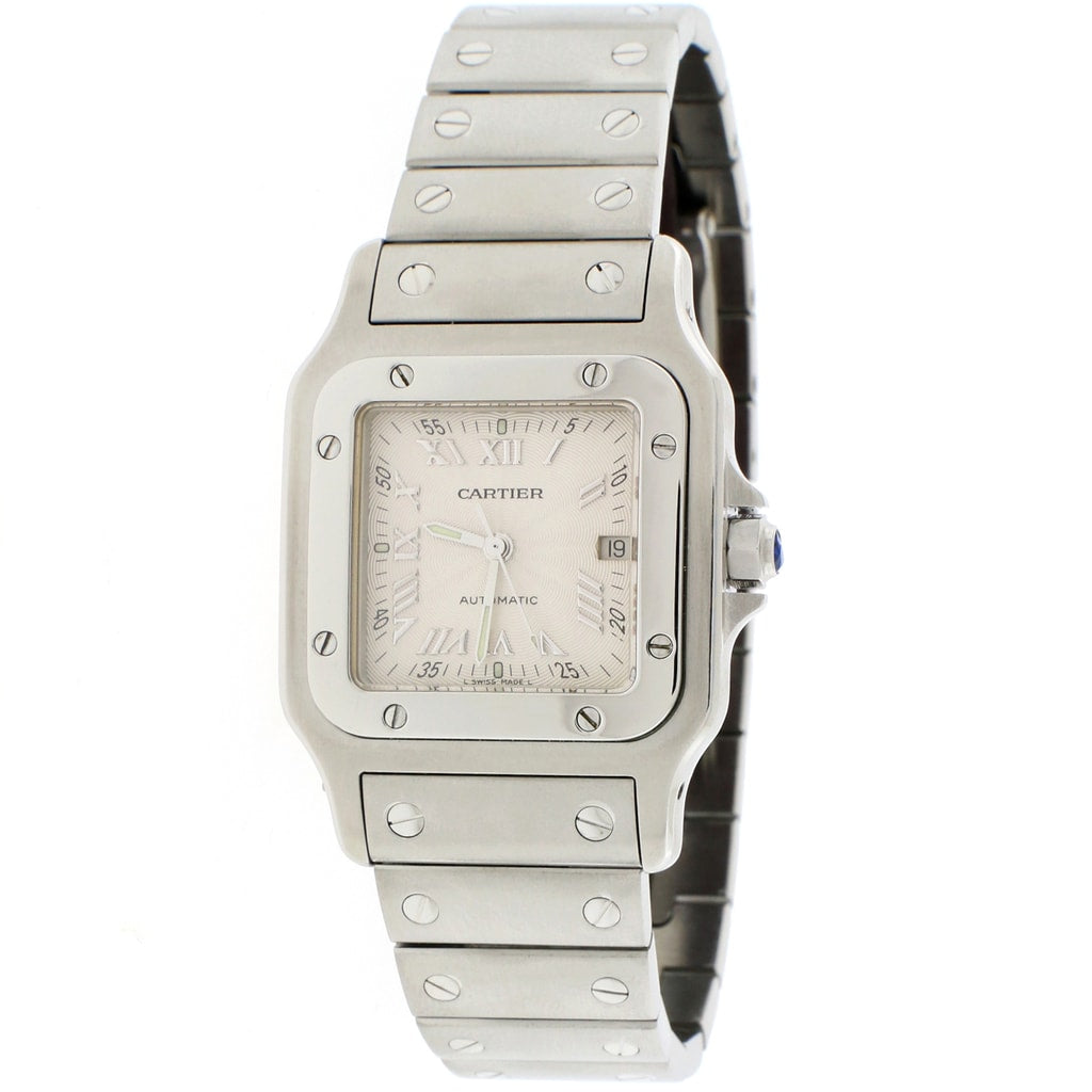 Cartier Santos Galbee Large 29MM Silver Roman Dial Automatic Stainless Steel Watch W20055D6