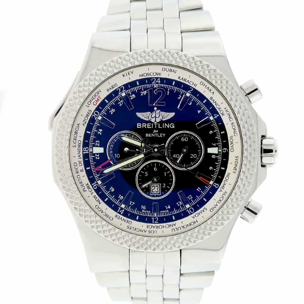 Breitling Bentley Motors GMT Chronograph Special Edition Black Dial Au