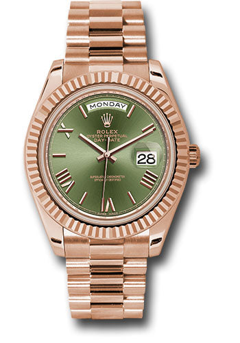 Rolex rose shop gold green face