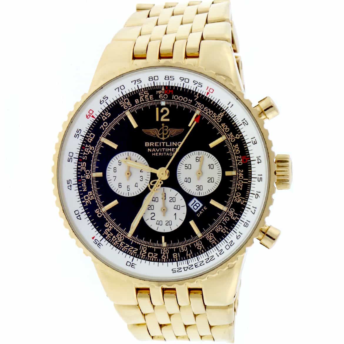 Gold Navitimer Breitling Navitimer World Heritage 18K Yellow Gold