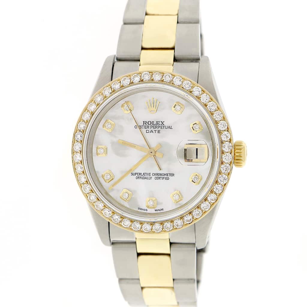Rolex Oyster Perpetual Datejust Diamonds Automatic 18K Gold for