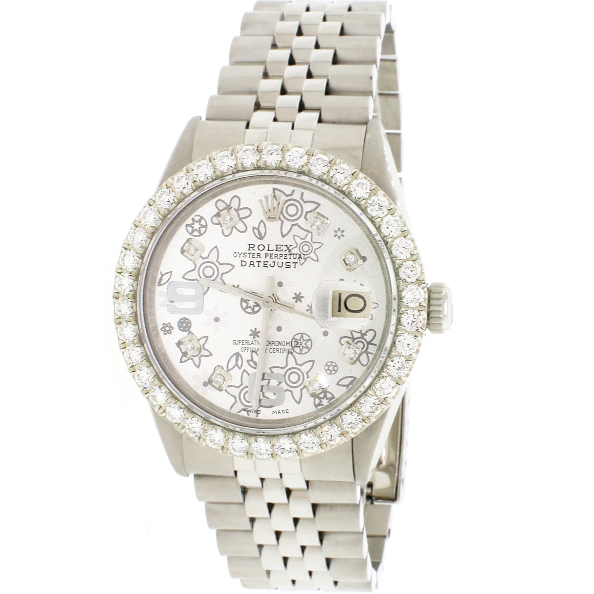 Rolex zoom diamond on sale watch