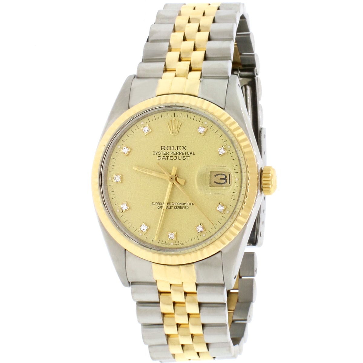 Datejust yellow gold outlet and stainless steel automatic