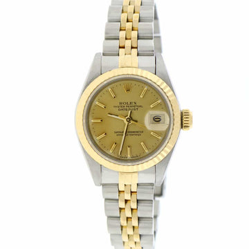 Rolex Datejust Ladies 2-Tone 18K Yellow Gold/Steel 26MM Original Champagne Index Dial Jubilee Watch 69173