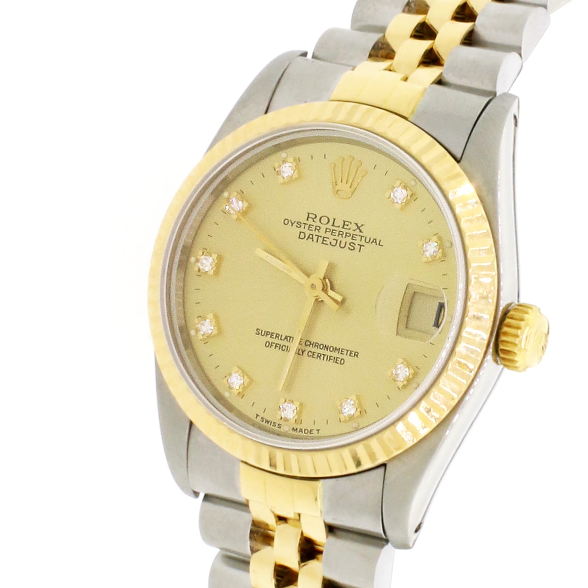 ROLEX LADIES 2-TONE DATEJUST 18K GOLD STEEL FACTORY DIAMOND DIAL WATCH Rolex Datejust II 126333 41mm 18k Gold/Steel Champagne  main image 3