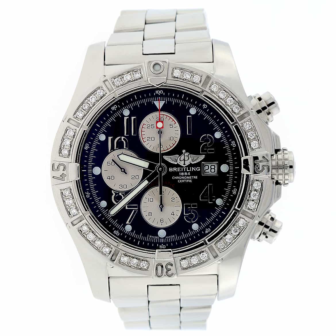 Breitling diamond bezel hot sale mens watch