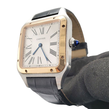 2021 Cartier Santos Dumont Large Steel/Rose Gold Watch W2SA0011 4240 Box Papers