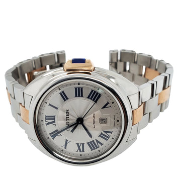 Cartier Cle De 31mm Rose Gold/Steel Silver Roman Dial Watch W2CL0004 3867