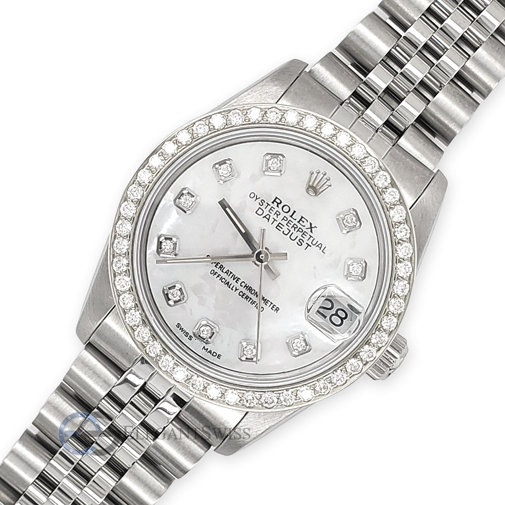 Datejust 31mm Diamond Bezel/White MOP Dial Steel Jubilee Watch