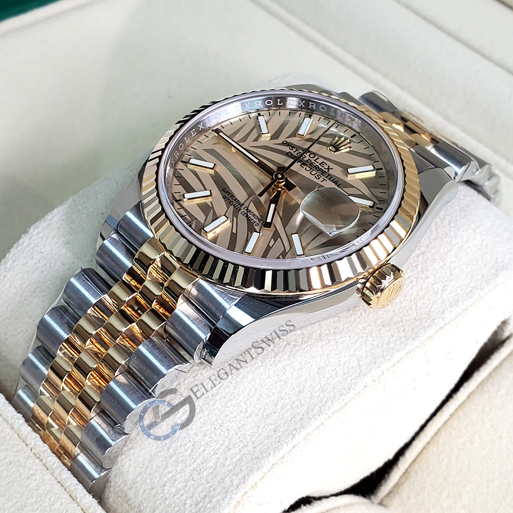 Rolex Datejust Steel Yellow Gold Green Diamond Dial Watch 126233
