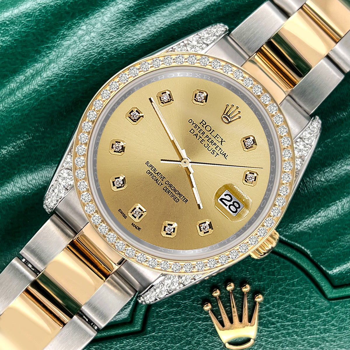 Rolex Datejust 36mm Jubilee 116233 Stainless Steel & Yellow Gold Watch  Champagne Jubilee Diamond Dial