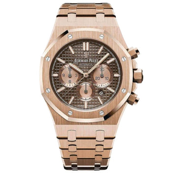 Audemars Piguet Royal Oak Chronograph 41mm Brown Chocolate Dial Rose Gold Watch 26331OR.OO.1220OR.02 Box Papers