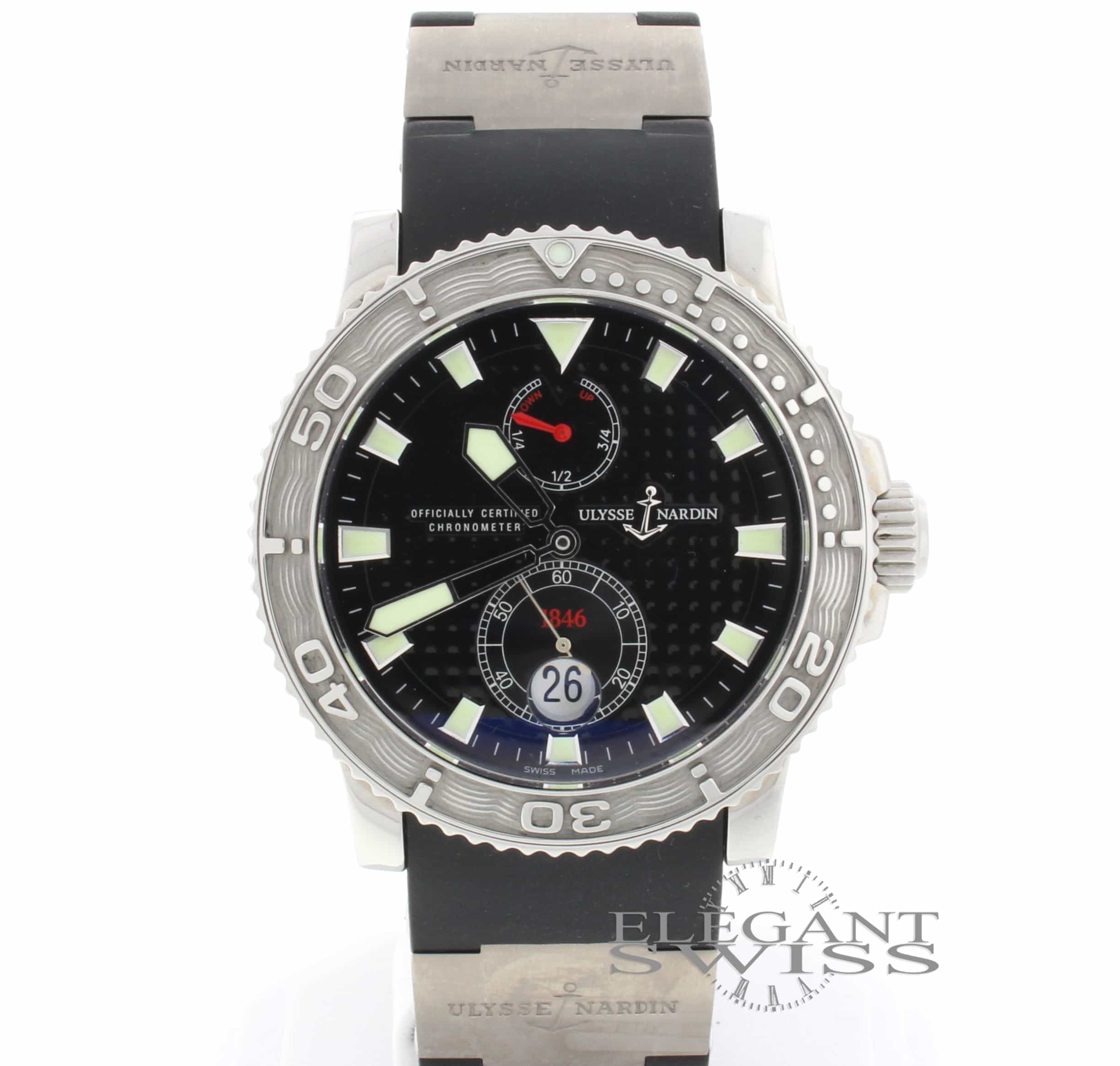 Ulysse Nardin Maxi Marine Diver Chronometer 1846 Rubber Strap Automatic Mens Watch 263 33